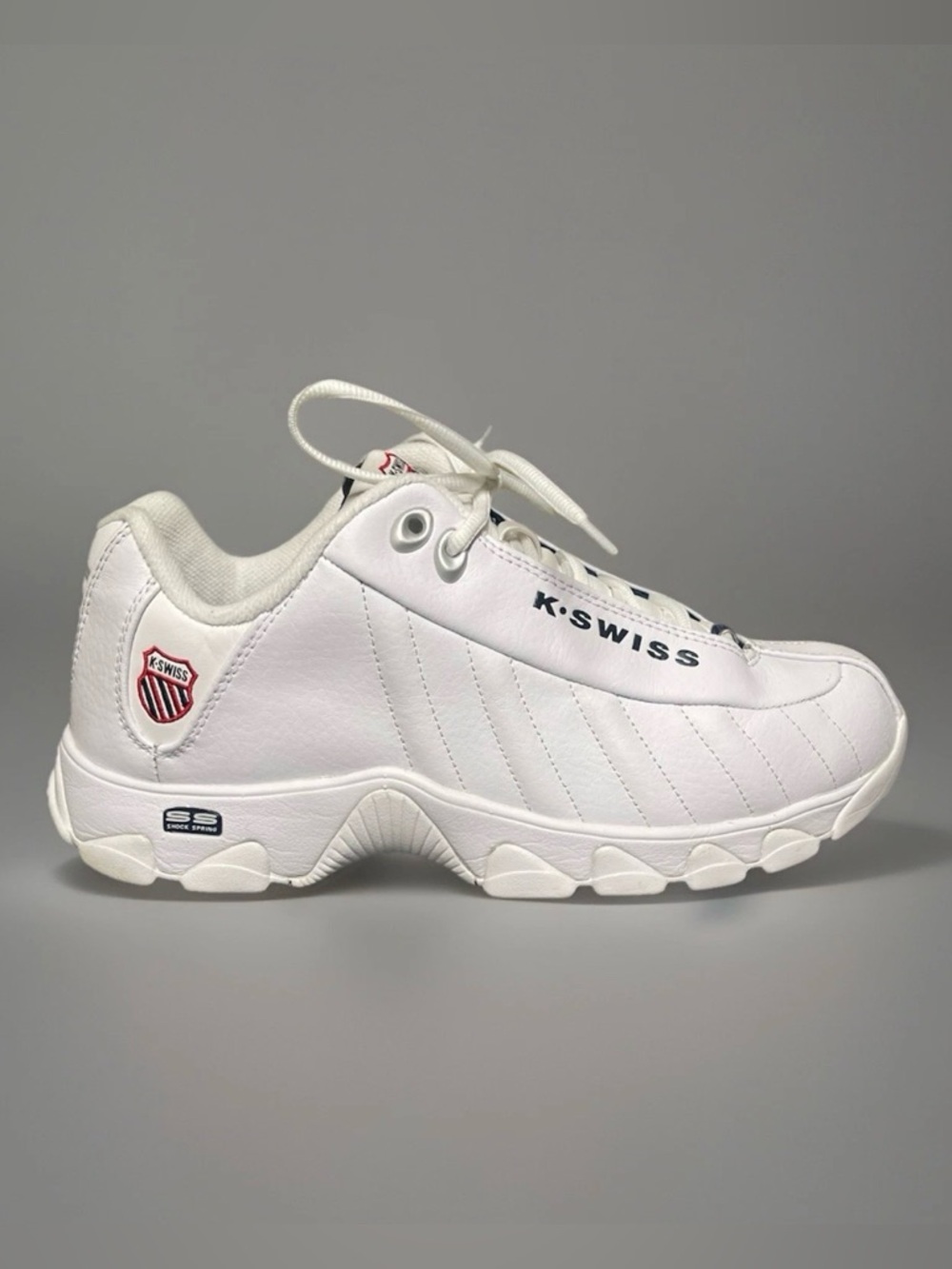 K-Swiss ST329 CMF Men's Extra Wide White Leather Sneakers Size 9.5XW
